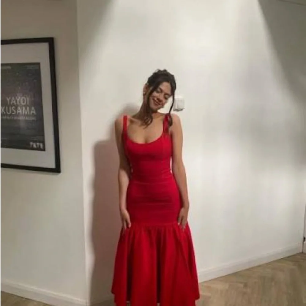 House of CB Red Scoop-Neck Midi Dress drop waist xs amore scarlet - Picture 7 of 15